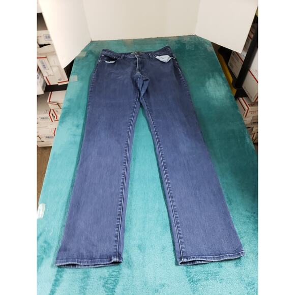 Levis Jeans Size 12 Womens Blue Stretch Pant Ladies Mid Rise Bold Curve Straight - Picture 1 of 15